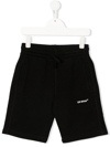 Off-white Rubber Logo-print Cotton-jersey Shorts 4-12 Years In Black
