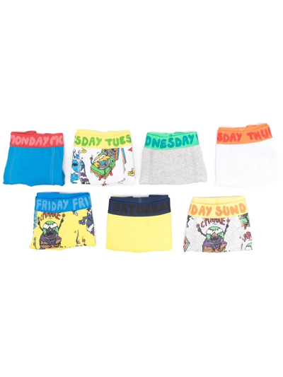 Stella Mccartney Kids' All-over Graphic Print Boxer Shorts In Yellow
