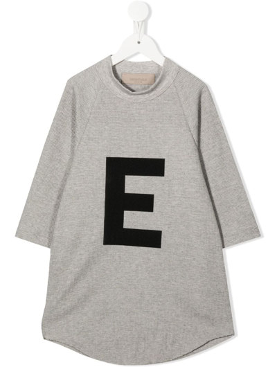 Essentials Kids' Letter Half Sleeve T-shirt In Grey
