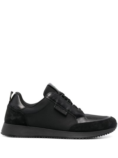 Gianvito Rossi Debossed-logo Lace-up Trainers In Black
