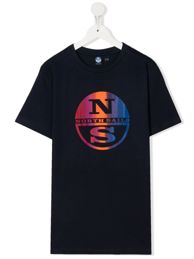 North Sails Teen Logo-print Short-sleeved T-shirt In Blue
