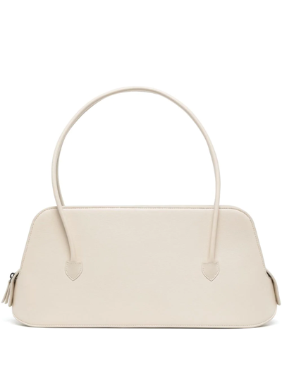 Gia Studios Faux-leather Zipped Shoulder Bag In Neutrals