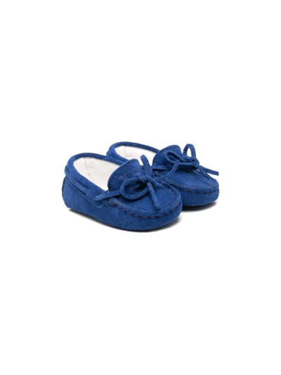 Tod's Babies' Gommino Suede Pre-walker Loafers In Blue