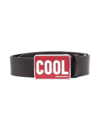 Dsquared2 Enamelled-logo Buckle Belt In Brown