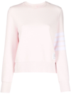 Thom Browne 4-bar Cotton Ribbed Sweatshirt In Pink