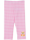 Monnalisa Tweety-print Checked Leggings In Pink