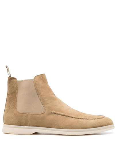 Scarosso Eugenio Suede Ankle Boots In Neutrals