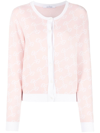 Rokh Monogram-print Button-up Cardigan In Pink