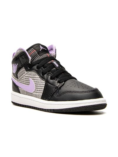 Jordan Kids' Air  1 Mid "houndstooth" Sneakers In Black