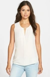 Nic + Zoe Sleeveless Keyhole Top In Bone