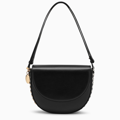 Stella Mccartney Black Frayme Medium Flap Shoulder Bag
