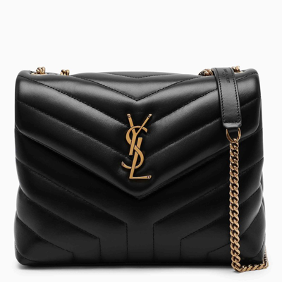 Saint Laurent Black/gold Small Ysl Loulou Bag