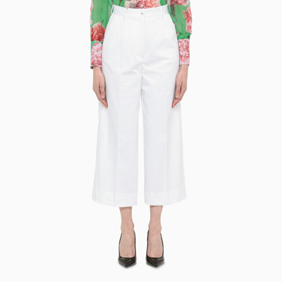 Dolce & Gabbana White Cropped Trousers