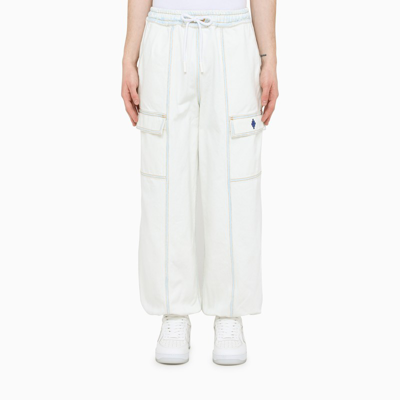 Marcelo Burlon County Of Milan White Joggers With Logo Embroidery