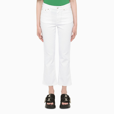 Department Five White Flared Crop Jeans