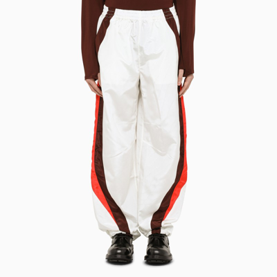 Marine Serre White/brown/red Baggy Joggers