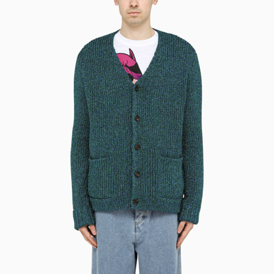 Lanvin Green/blue Lurex-effect Cardigan