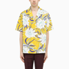 VALENTINO YELLOW FLORAL-PRINT SHORT-SLEEVED SHIRT