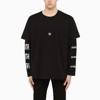 GIVENCHY LOGO-PRINT MULTILAYER T-SHIRT BLACK