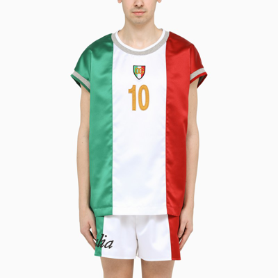Dolce & Gabbana N°10 Italian Flag Printed T-shirt In Multicolor