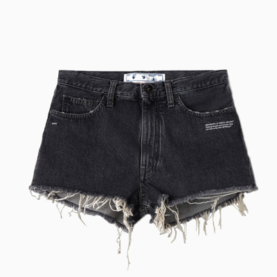 Off-white Dark Grey Denim Shorts