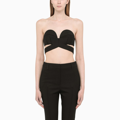 Givenchy Sweetheart-neck Cropped Wool Top In Black