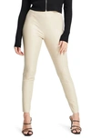 Topshop Sara Faux Leather Skinny Pants In Cream