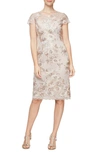 ALEX EVENINGS EMBROIDERED SHEATH DRESS