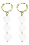 Panacea Quartz Linear Drop Earrings In Pink
