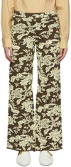 Jil Sander Brown Viscose Trousers In 247 Open Brown