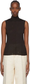 Amiri Distressed Cashmere Turtleneck Tank In 210 Brown