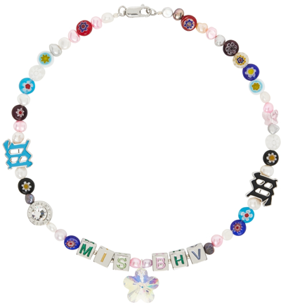 Misbhv Multicolor La Beaded Necklace In Silver