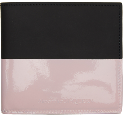 Alexander Mcqueen Black & Pink Bifold Wallet In 1085 Black/
