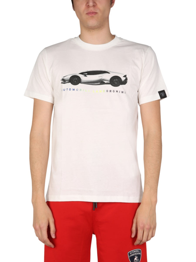 Lamborghini Men's White Other Materials T-shirt | ModeSens