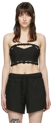 Ganni Black Organic Cotton Tube Top In 099 Black
