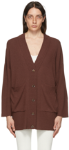 Aeron Jinotepe - Oversize Knitted Cardigan With Buttons In Dark Chocolate