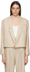Aeron Single-breasted Cropped Blazer In Sand