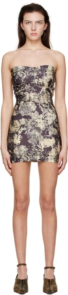 Knwls All-over Baroque-print Dress In Rock Crumble