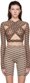 Knwls Brown Polyester Blouse In Argyle K