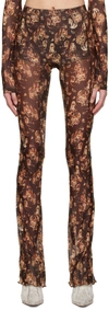KNWLS BROWN POLYESTER TROUSERS