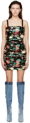 DOLCE & GABBANA BLACK POLYESTER MINI DRESS