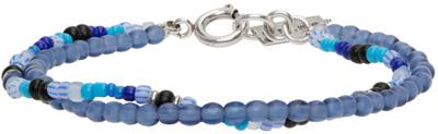 Isabel Marant Silver-tone Beaded Bracelet In Blue