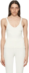 Aeron Kinez - Bust Detailed Ribbed Tank Top In Off White