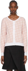 Rokh Monogram-print Button-up Cardigan In 23lightpinkwhiteembl