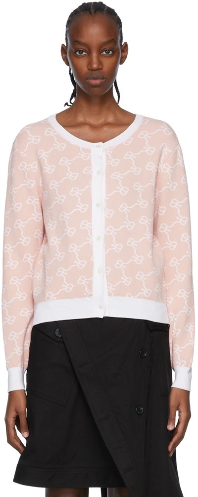 Rokh Monogram-print Button-up Cardigan In 23lightpinkwhiteembl