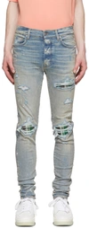 Amiri Indigo Distressed Jeans In Clay Indigo