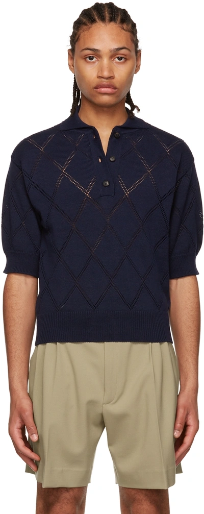 トップス EGONLab DIAMOND KNIT POLO EGONLab DIAMOND KNIT POLO