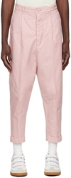 AMI ALEXANDRE MATTIUSSI PINK COTTON TROUSERS