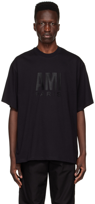 Ami Alexandre Mattiussi Black Ami Paris T-shirt In Black/001
