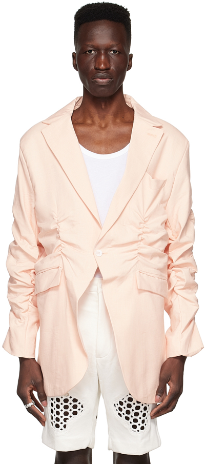 Tokyo James Ruched Single-breasted Blazer In Rosa
